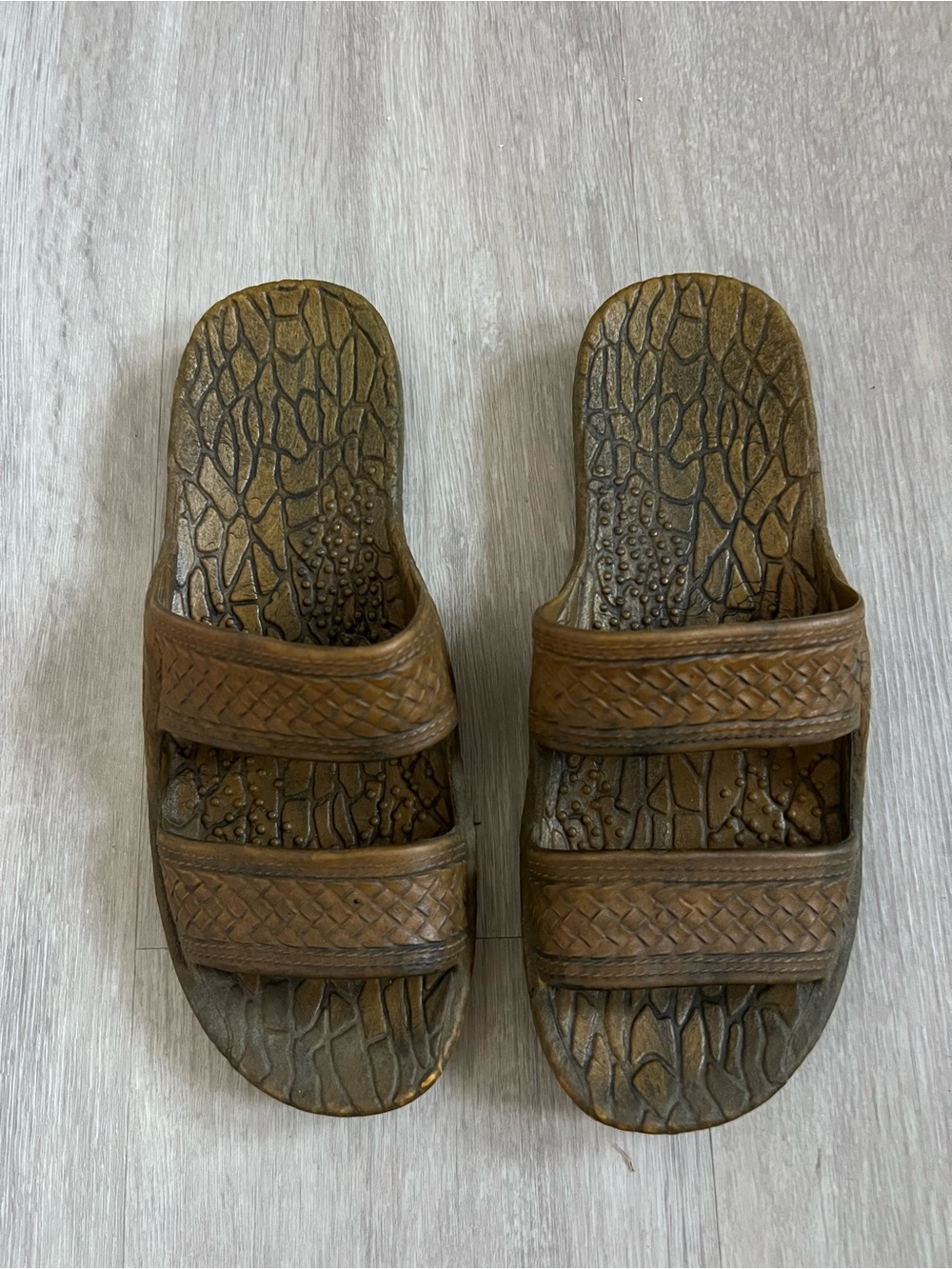 Pali Hawaii Brown Slip-On Sandals with Woven-Texture Footbed 8